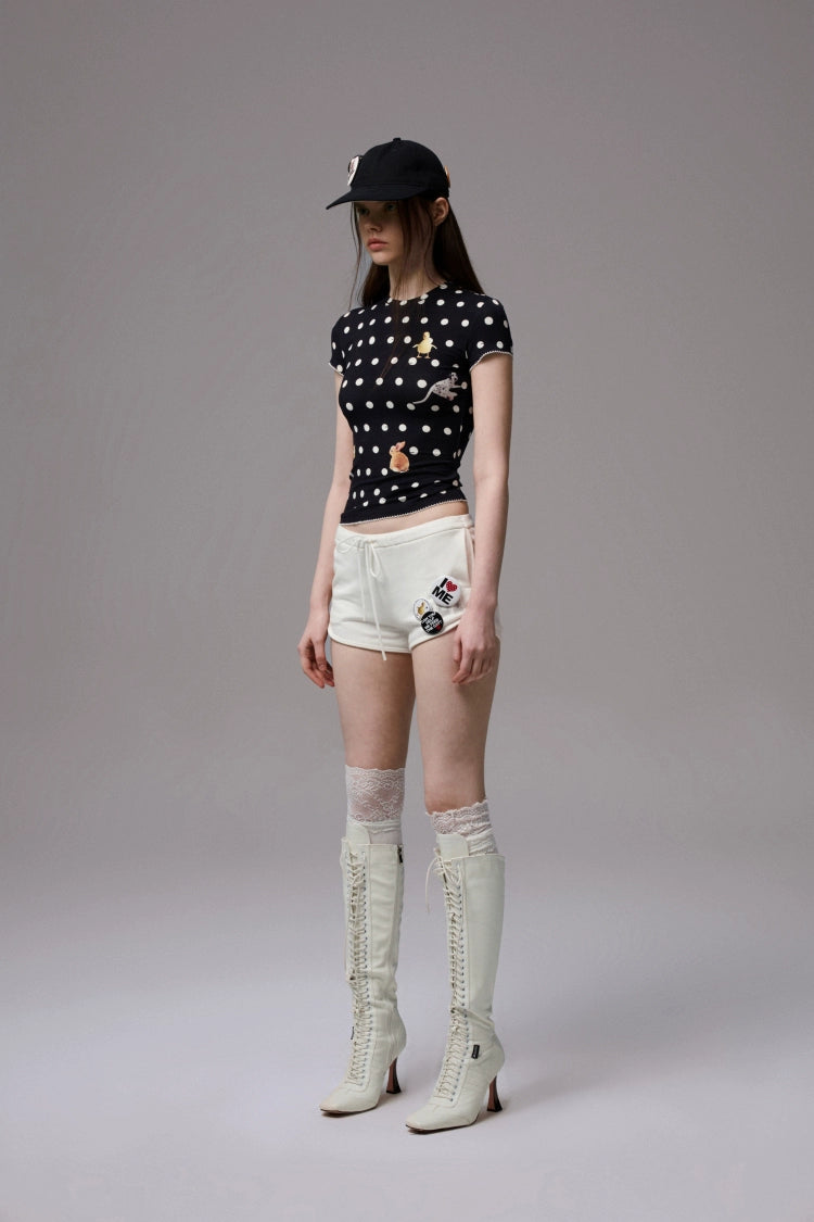 Badge-Embellished U-Trim Printed Sport Sweat Shorts