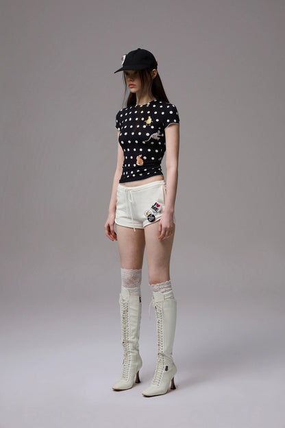 Badge-Embellished U-Trim Printed Sport Sweat Shorts