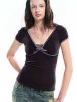 Leopard Print Deep V Tee