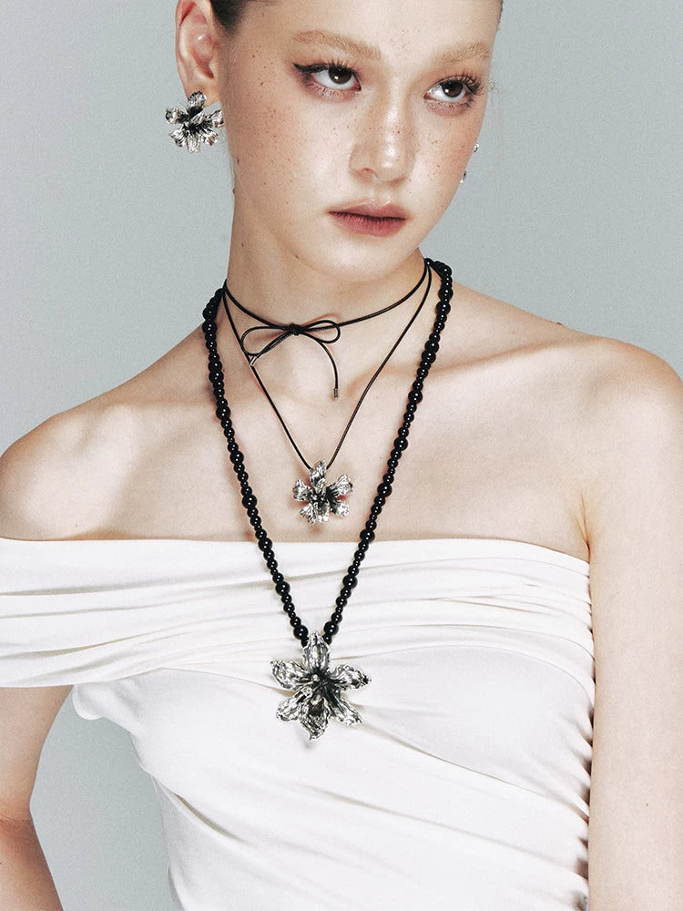 Gothic Floral Beaded Choker