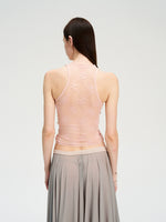 Lace Panel Twist Knit Tank