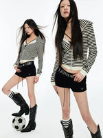 Striped Devil Hooded Cardigan