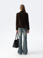 Velvet Colorblock Hardware Jacket