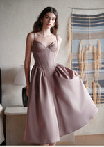 Satin Bow Detail Midi Dress