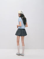 Pleated Bubble Mini Skirt