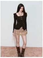 Layered Ruffle-Trim Knit Top