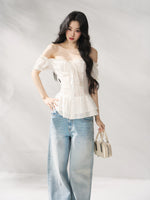 White Ruffle Off Shoulder Blouse