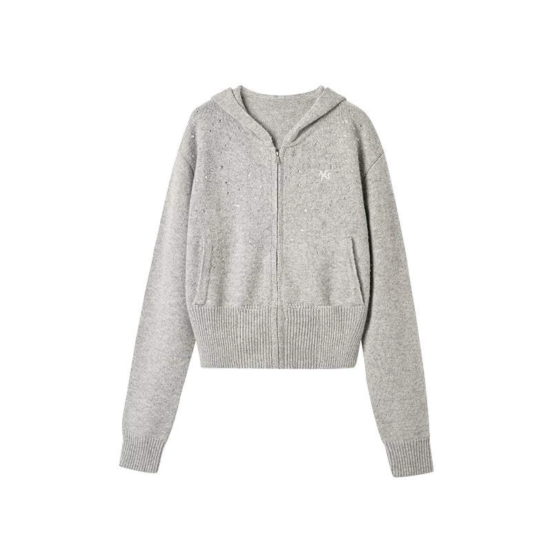 Starry Gradient Crystal Knit Cardigan