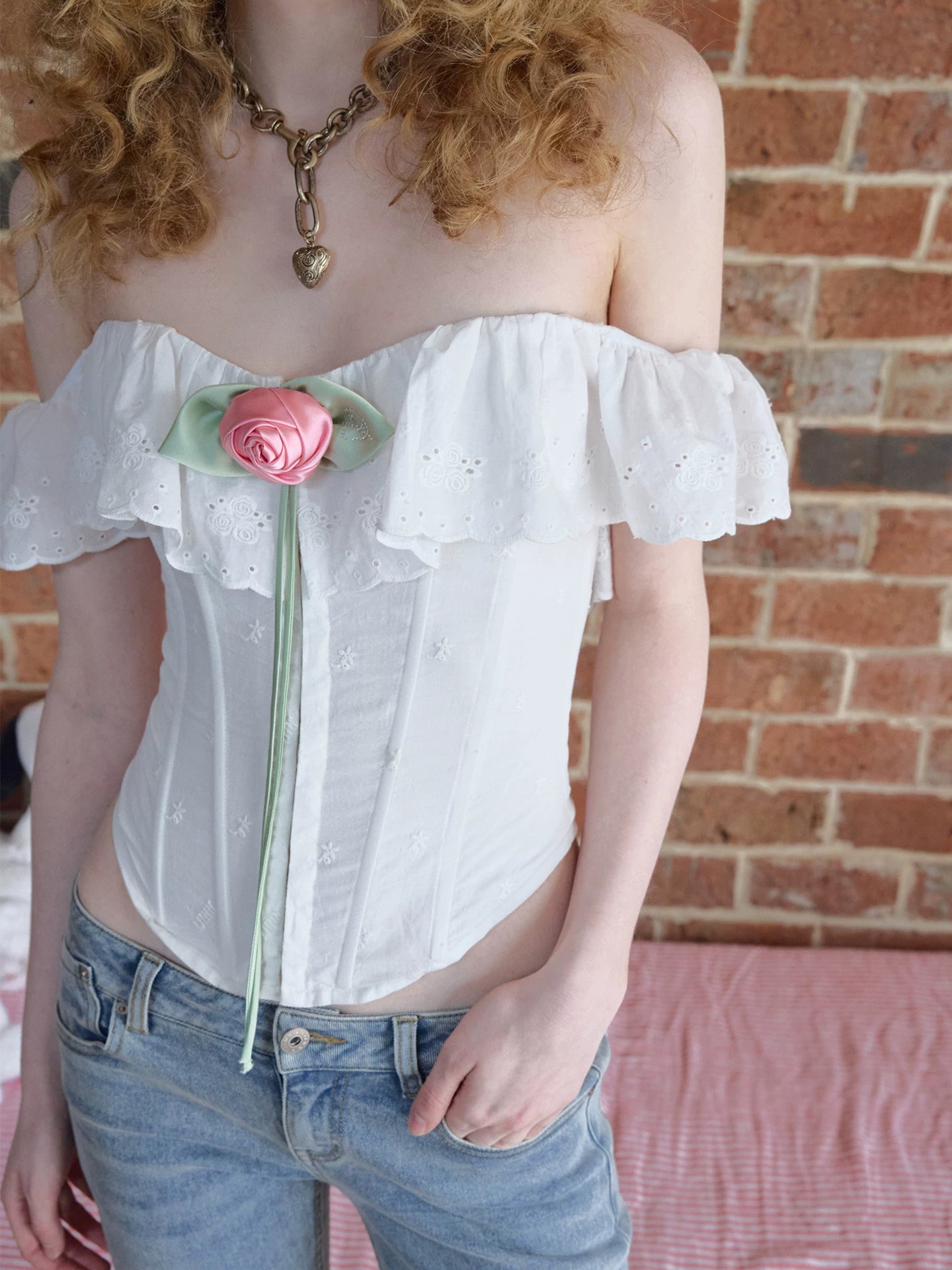 Satin Rose Brooch Clip