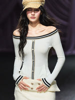 Off-Shoulder Wool Knit Top