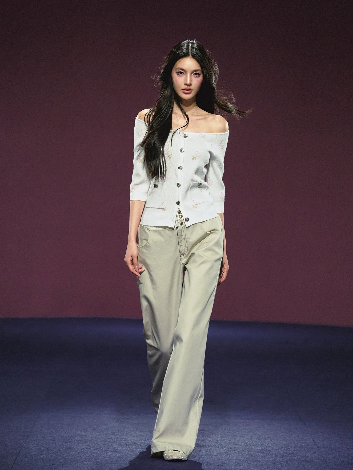 Double-Waistband Two-Piece Straight-Leg Pants