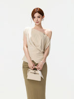 Asymmetric Knit Shoulder Top