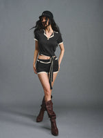 Tencel Polo Top & Shorts Set