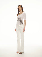 White Silver Stitch Jeans