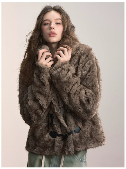 Reversible Eco-Faux Fur Toggle Coat