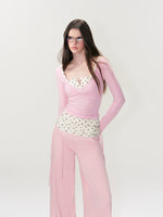Pink Contrast Polka Pants