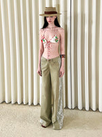 Lace Spliced Straight Jeans
