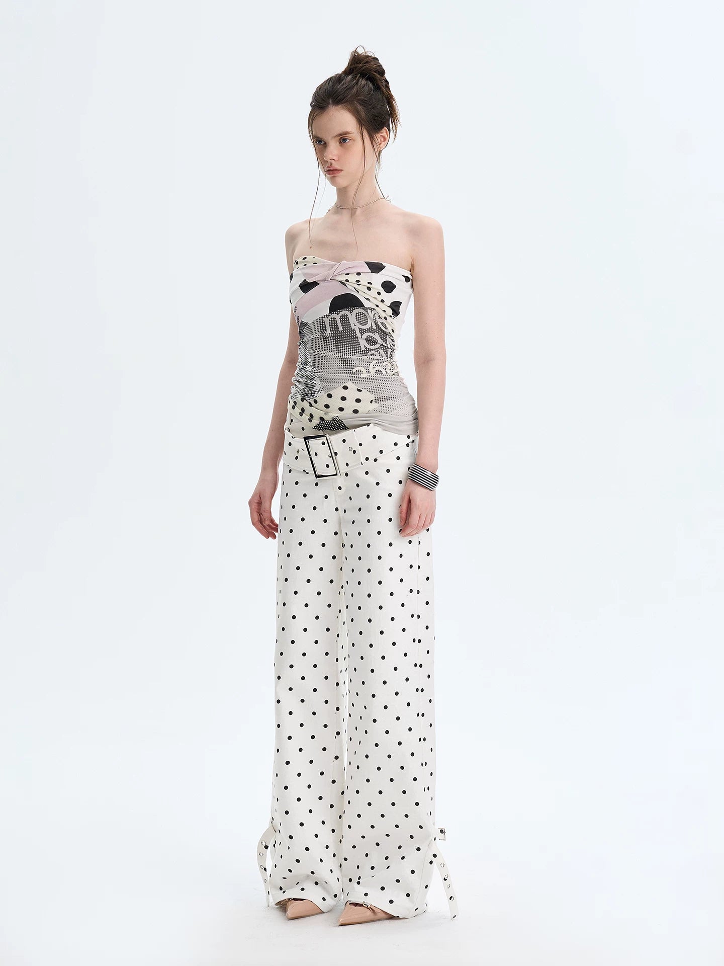 White Polka Dot Pants