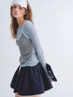 Lace Trim Jacquard Skirt