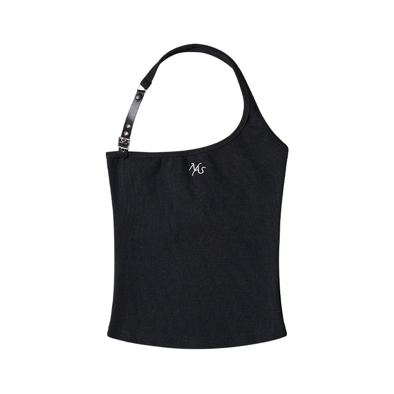 Black Equestrian Strap Tank