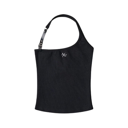 Black Equestrian Strap Tank