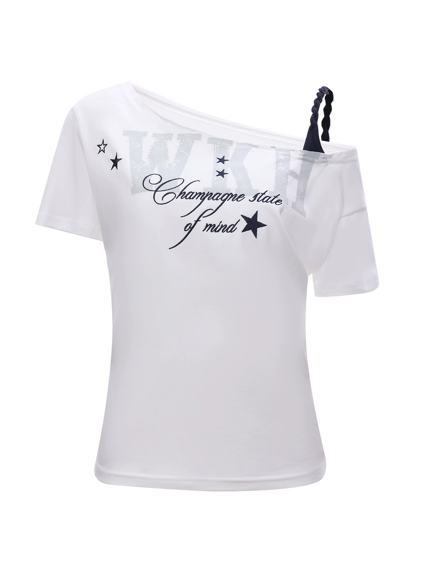 Star Print Off Shoulder Tee