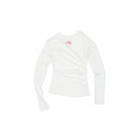 Ruched Crewneck Long-Sleeve Blouse
