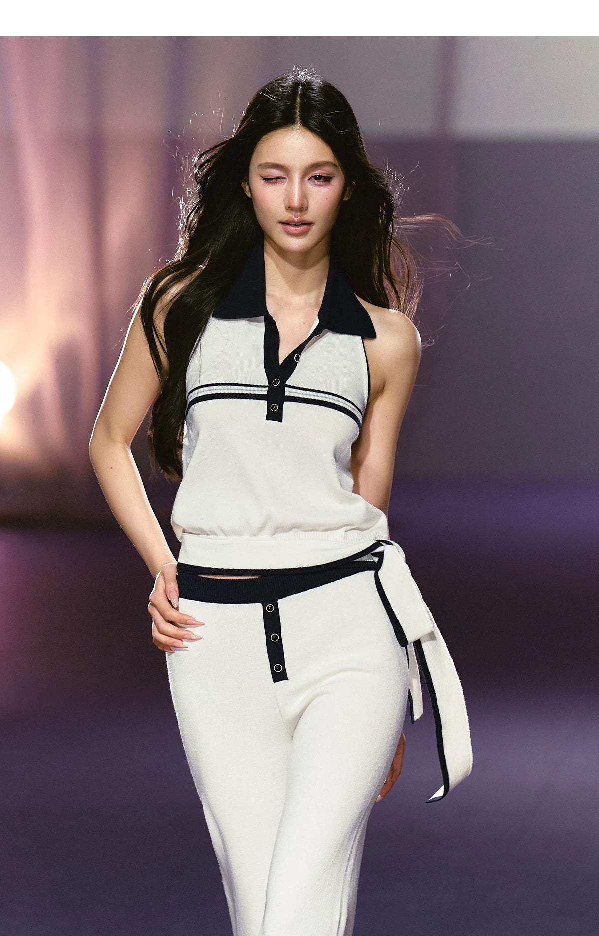 Halter Polo Knit Set