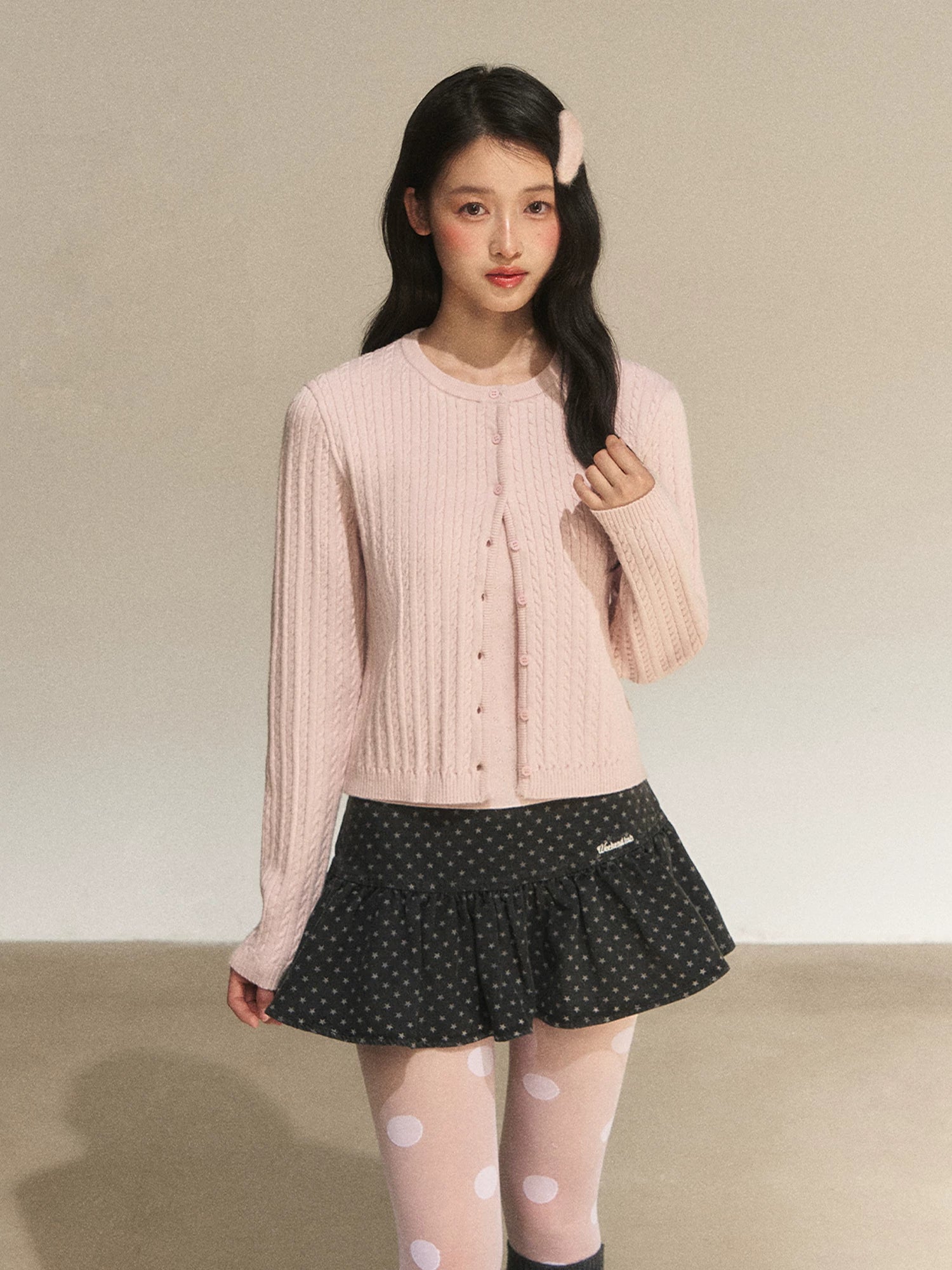 Cable Knit Cropped Cardigan