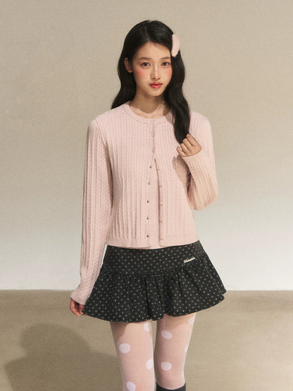 Cable Knit Cropped Cardigan