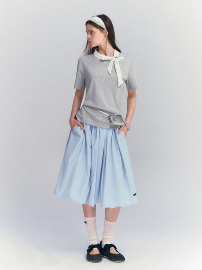 Lace Pleated Midi Skirt