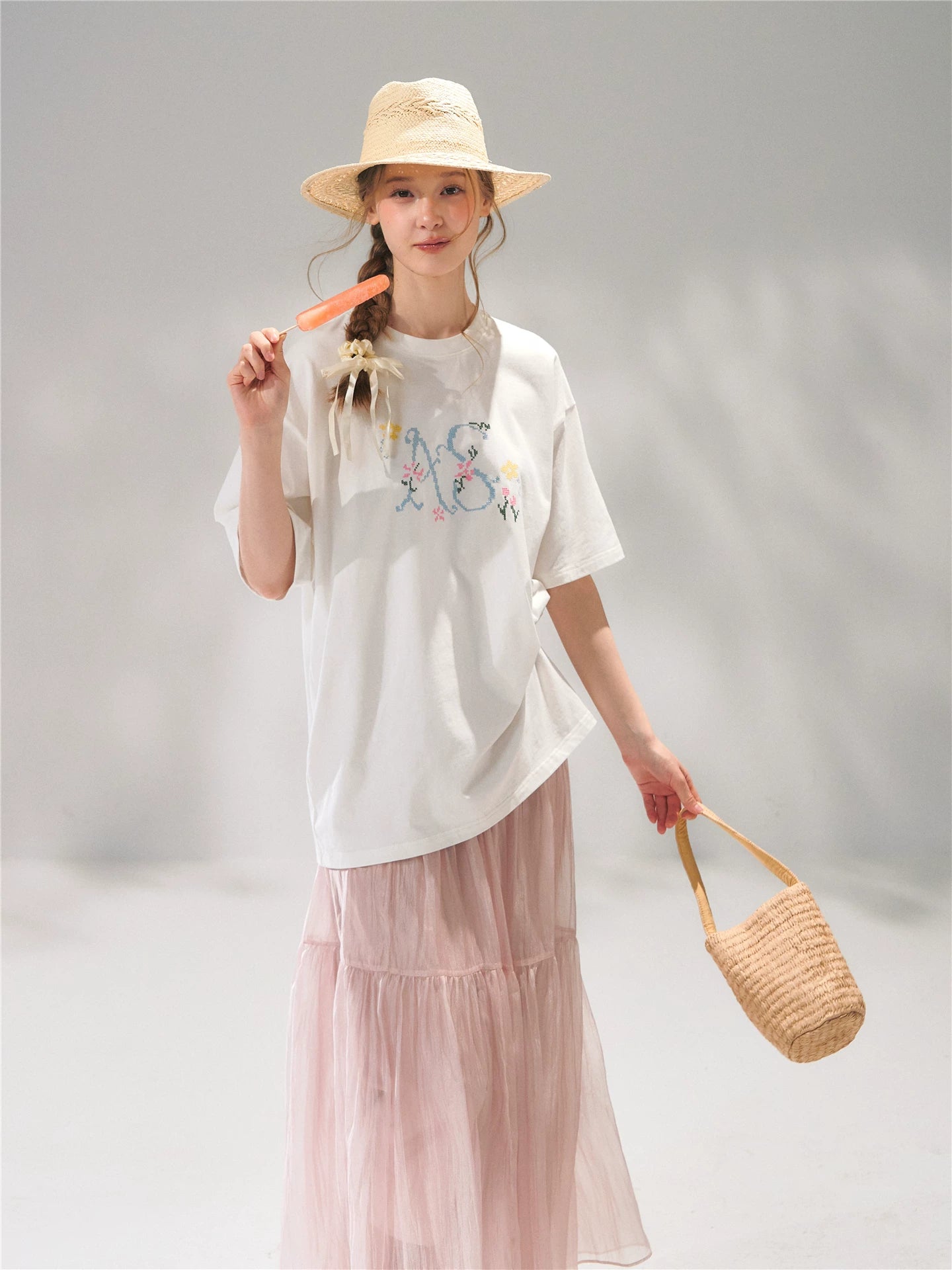 Cross Embroidery Relaxed T-shirt