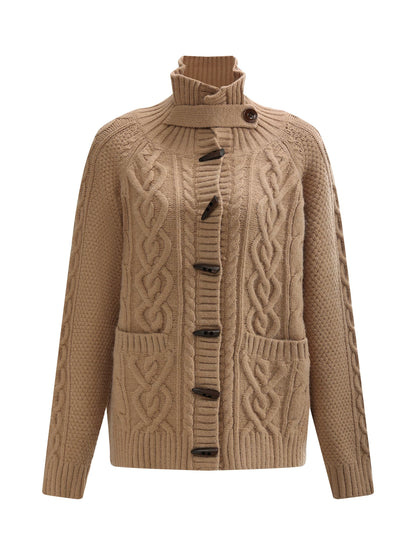 Light Brown Toggle Knit Cardigan
