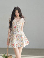 Lace Floral Mini Dress