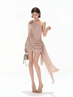 Floral One-Shoulder Mini Dress