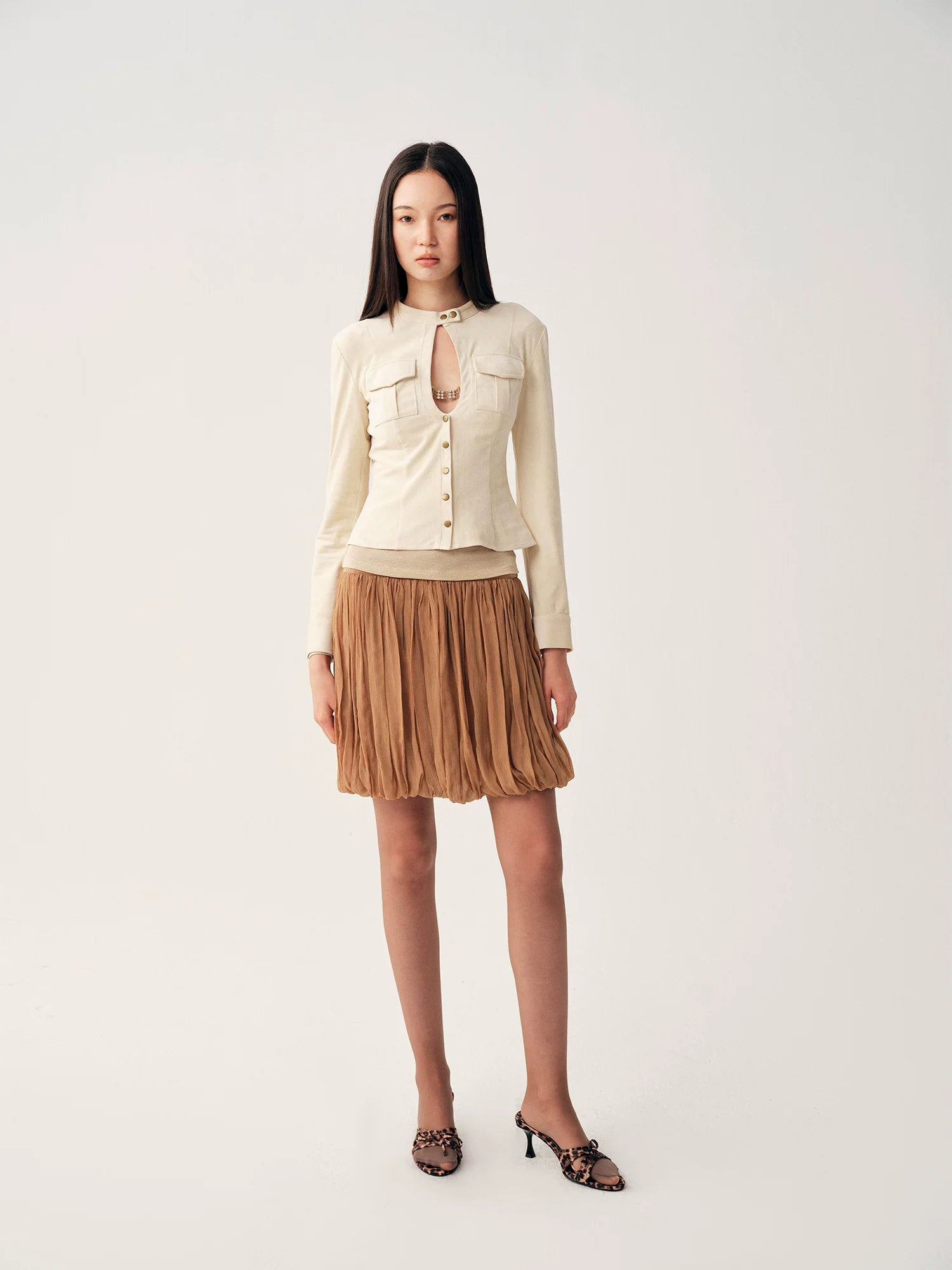 High-Waist Tulip A-Line Skirt