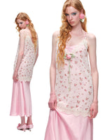 Layered Lace Chiffon Dress