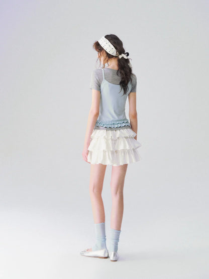 Ruffle Layered Tee Set