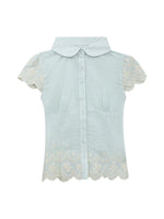Embroidered Doll Collar Shirt