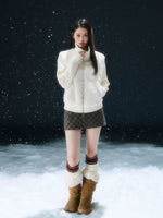 Apricot Faux Two-piece Knit Cardigan