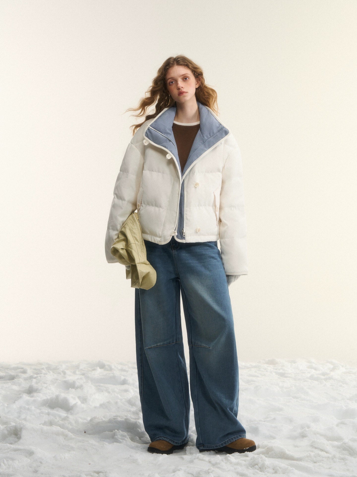 Reversible Plaid Down Puffer