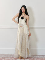 Rose Halter Tank Top & Pleated Skirt Set