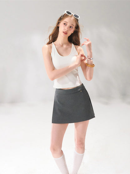Side Slit A-line Skort