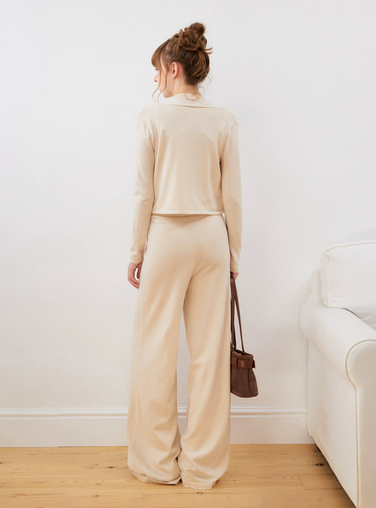 Knotted Wave Trim Knit Set
