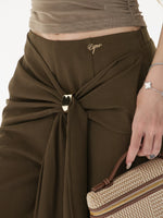 Metal Button Wide Leg Pants