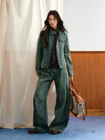 Contrast Stitch Denim Set