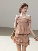 Ginger Yellow Halter Top & Skirt Set