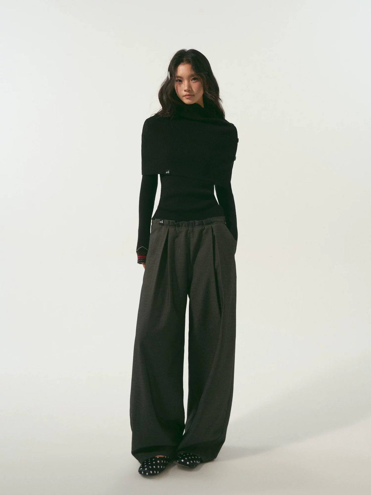 Black &amp; Gray Layered Knit Top