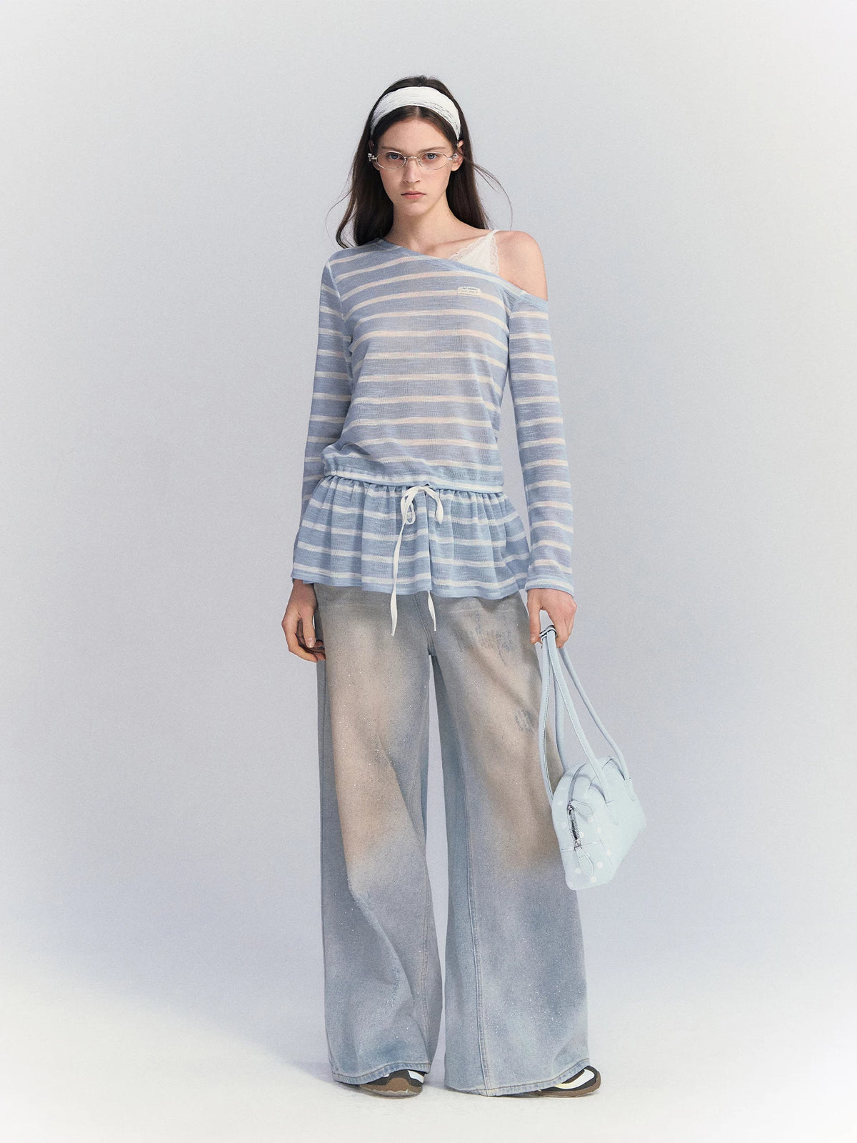 Lace Strap Stripe Top