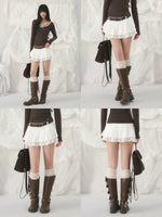 Jacquard Pleated Mini Skirt